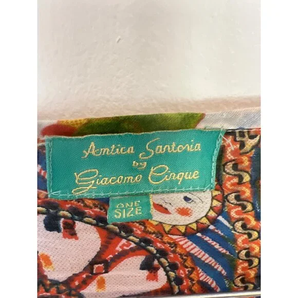 Antica Sartoria Giacomo Cinque open front Art to wear ONE SIZE Poncho Mumu - Picture 2 of 8